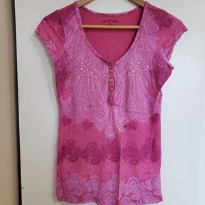 In Vain Pink Short Sleeve Top